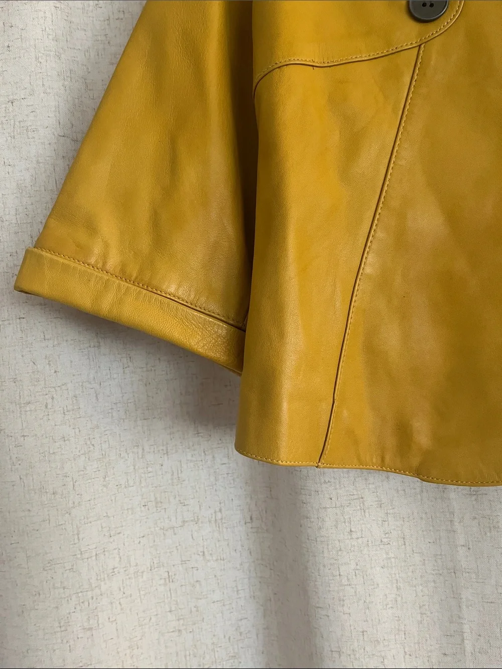 MARC A DOLCI yellow leather jacket size s